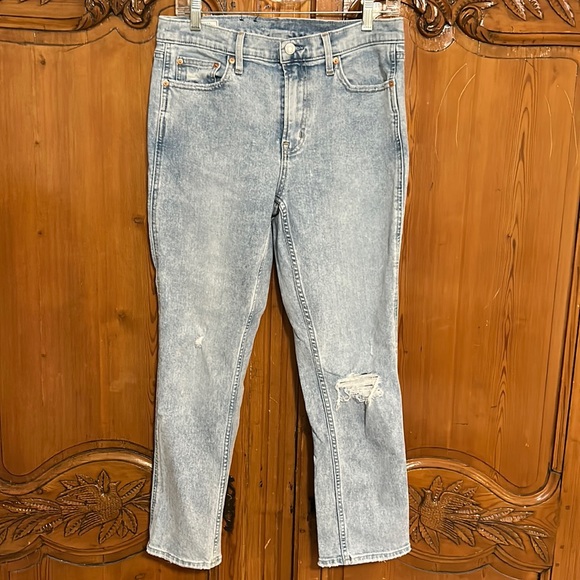 Gap Mid Rise Vintage Slim Light Destroy Jeans - Picture 3 of 7